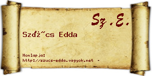 Szűcs Edda névjegykártya